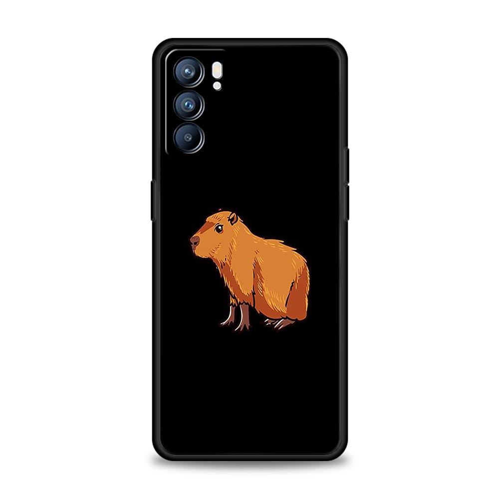 Cute Cartoon Capybara Case For Oppo Find X6 Pro X5 A54 A53 A52 A9 2020 A15 A95 A17 A16 A76 A74 A57 Reno7 Reno6 Pro Plus 5G Cover