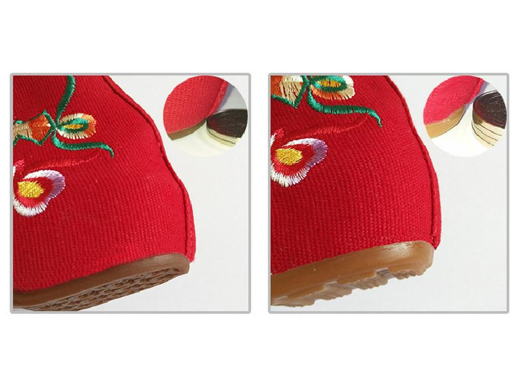 Phantom 2023 женские туфли для этнических танцев с утолщенной подошвой из коровьей кожи и вышивкой