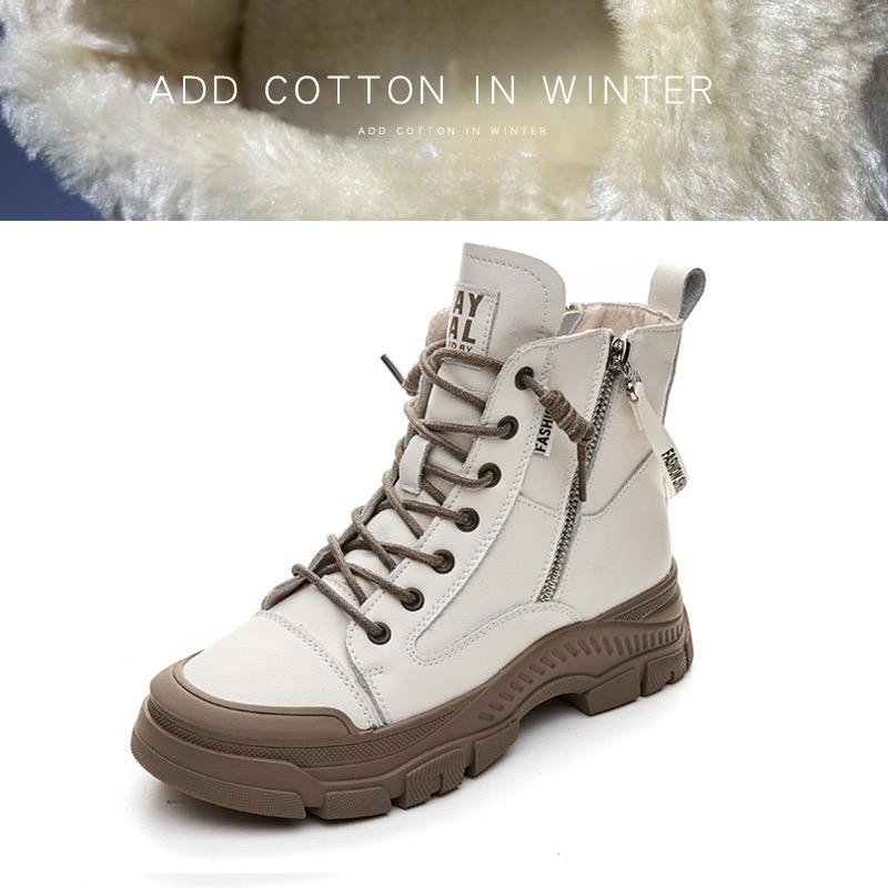 Весенне-осенняя обувь, модные женские ботинки из натуральной кожи, женские ботильоны на толстой подошве, брендовые женские ботильоны Botas