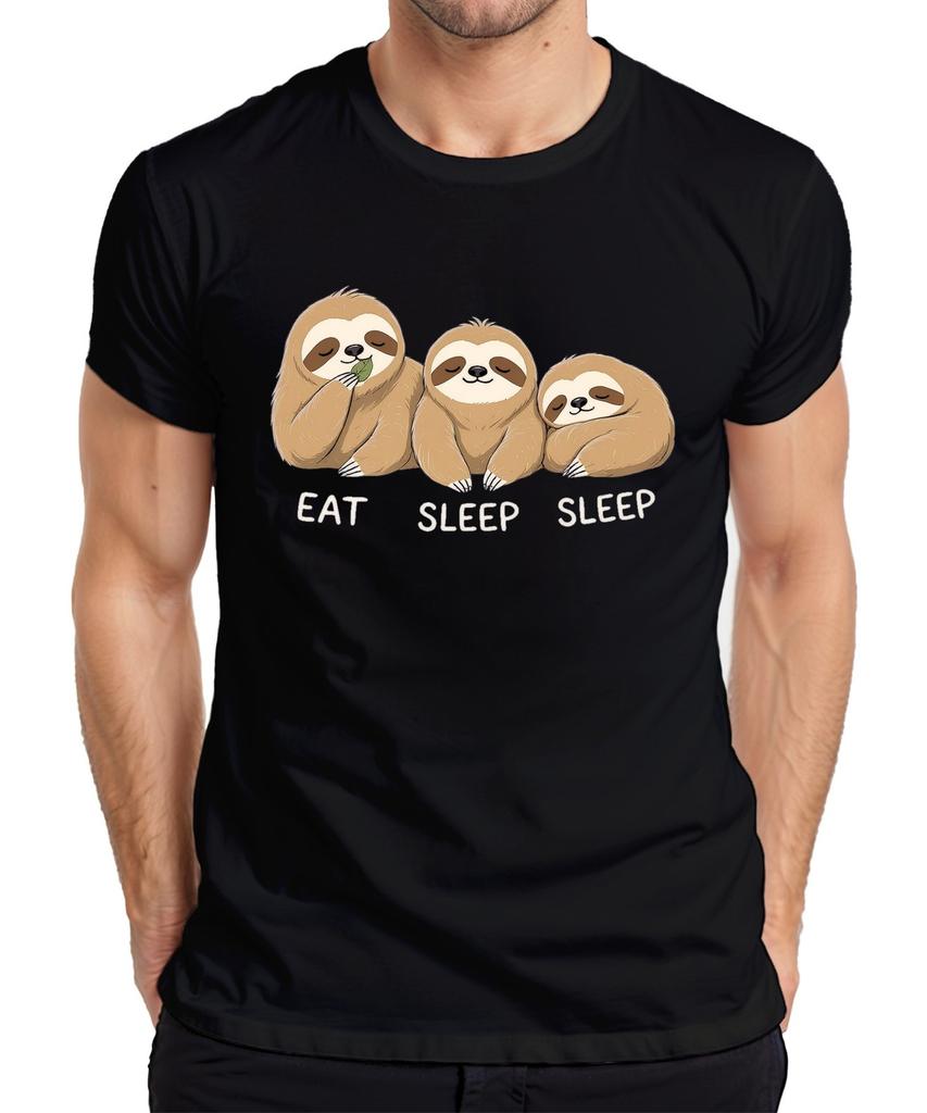Eat Sleep Sleep Sloth Three Cute Relaxed Gift Birthday Unisexs Tshirt