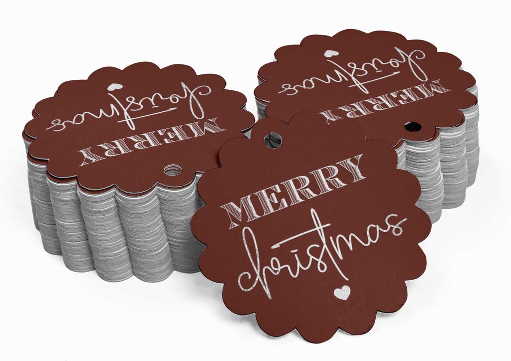 Inkdotpot Real Gold Foil Merry Christmas Tags Favor Hang Paper Tags 100