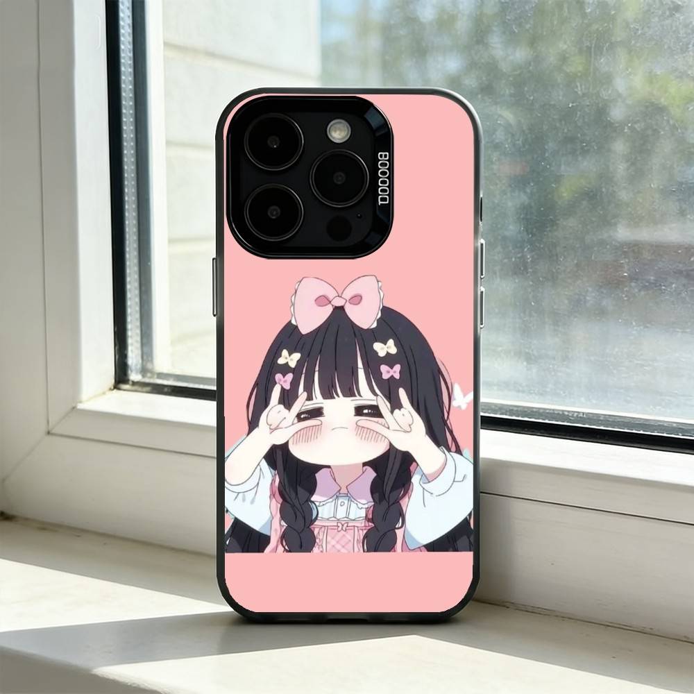 Милый Сердитый Маленький Девочка Чехол Для Телефона Для iPhone 17,16,15,14,13,12,11 Plus,Pro Max,XS,Цветной Посеребренный Внутренний Чехол