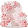 White Pink Bow Series Balloon Chain Wreath Balloon Chain Set Girl Birthday Arrangement