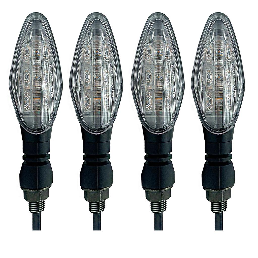 KSHOSIYOK LED Turn Signal, Motorcycle, E-Mark, Compatible with Vehicle Inspection, High Brightness, 12 V, General Purpose, 4 Pieces