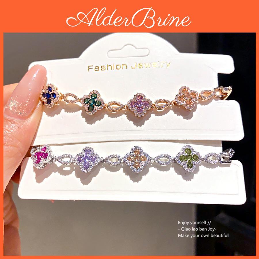 18k Gold Electroplated Zircon Flower Cuff Bracelet For Women Stylish Hand Jewelry