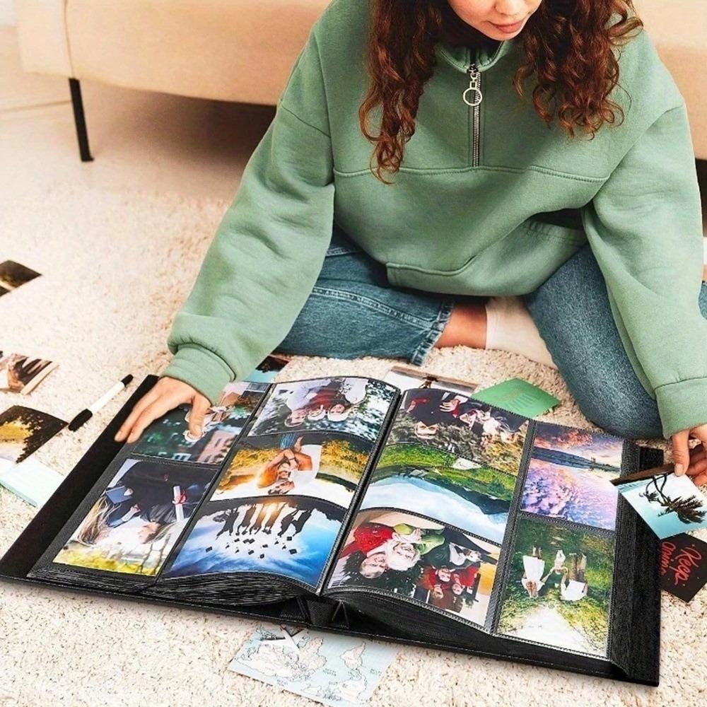 4x6 600 Pockets Photo Storage Book PU Surface Photo Organizer Book Family Travel Photos