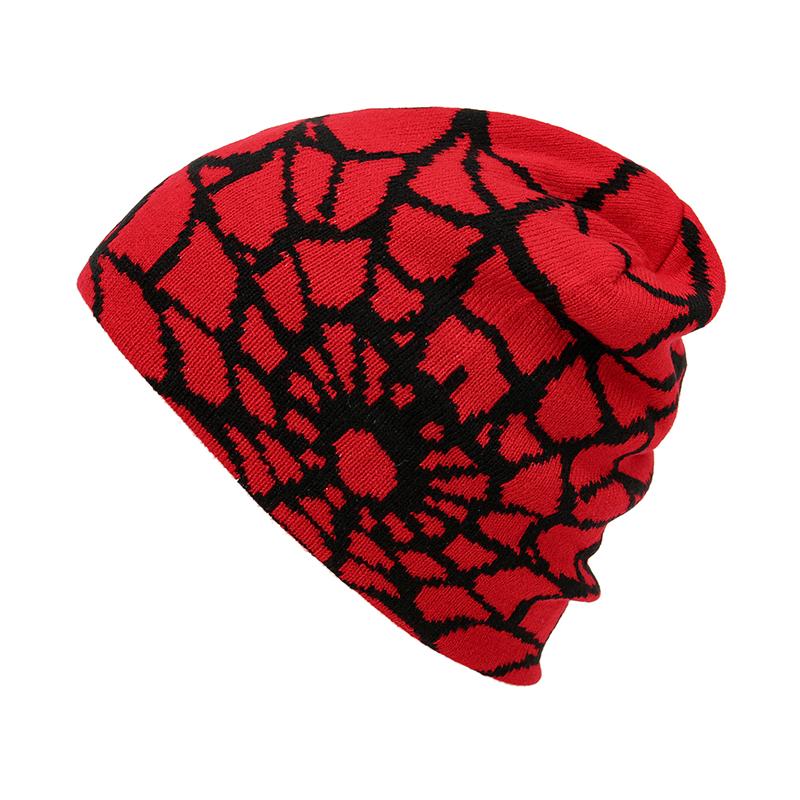 Fashion Knitted Spider Web Design Beanie Hats Y2K Men Women Accessories Winter Warm Cap Hip-hop Street Cap Halloween Gift