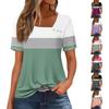 Женская повседневная футболка с асимметричным вырезом и коротким рукавом, декоративная пуговица