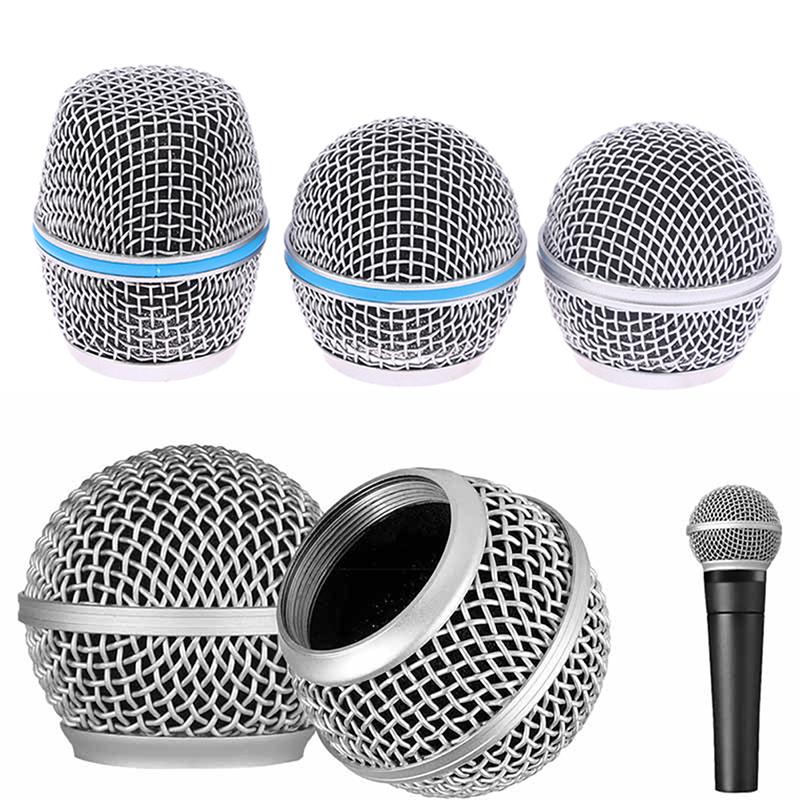 Microphone Replacement Head Steel Sm58 Mesh Handheld Microphone Grill Mesh Head