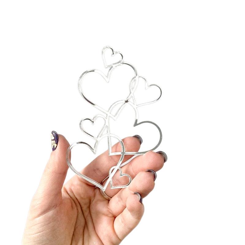 1 шт.   insМинималистичное сердце Акриловое украшение для торта для выпечки торта Десерт для вечеринки на День святого Валентина