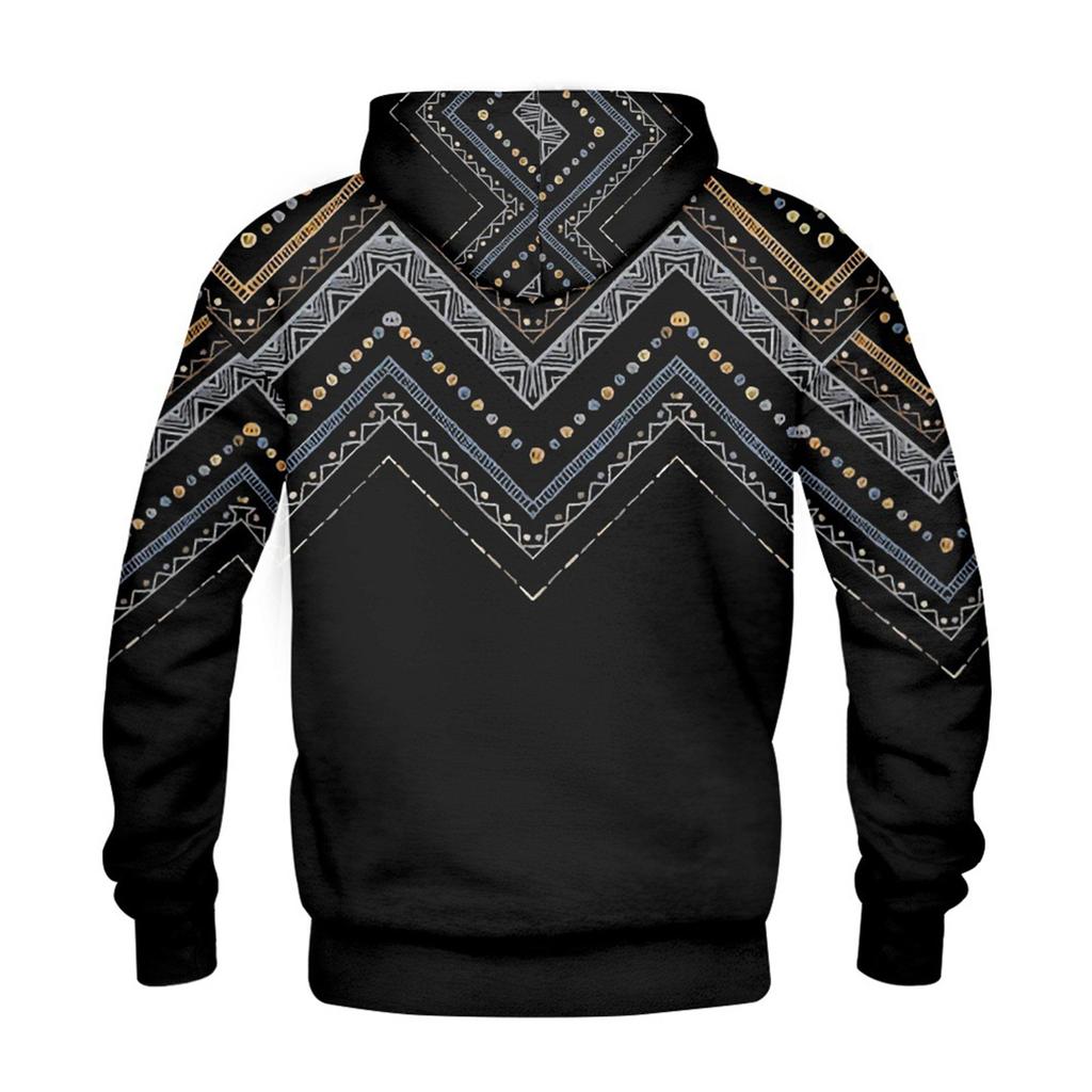 Men's Personalized Casual Printing Long Sleeve Zipper Sweater Thick Cotton Suit Winter