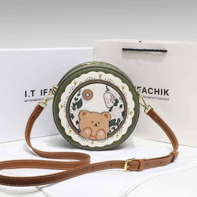 Подарок на день рождения кожаная нишевая милая маленькая круглая сумка женская универсальная сумка сумка-мессенджер летняя новая маленькая сумка