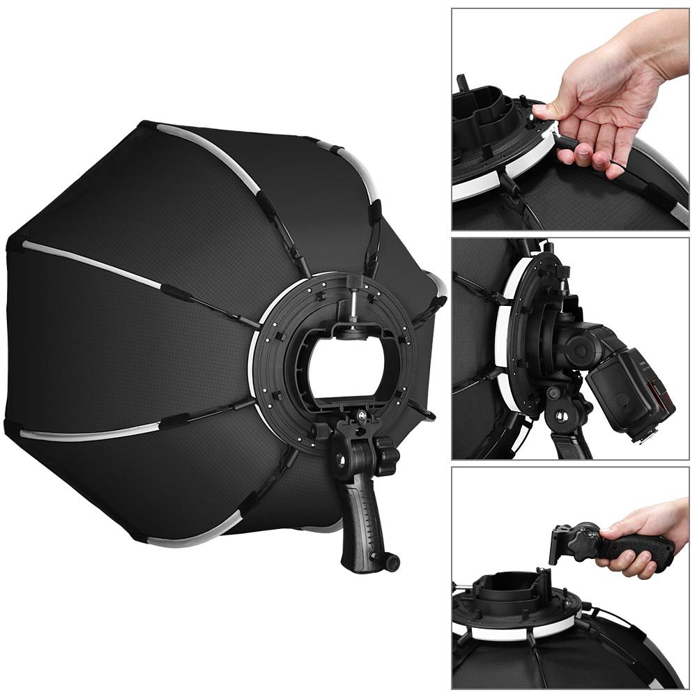 TRIOPO 55cm 65cm 90cm 120cm Speedlite Portable Octagon Umbrella Softbox + Honeycomb Grid Outdoor Flash Soft Box for Canon Godox