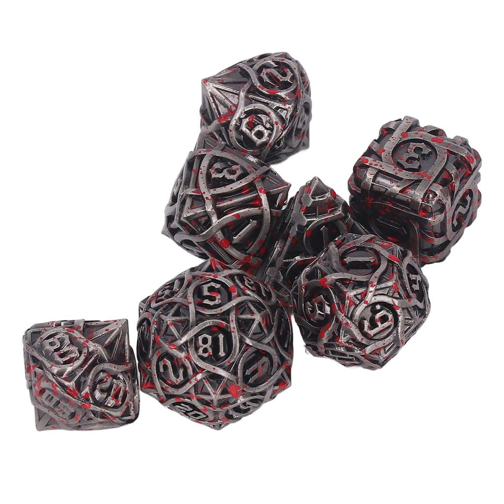 Набор металлических игральных костей Blood Stains Heavy Duty Keep Balance Набор многогранных игральных костей из цинкового сплава для настольных игр