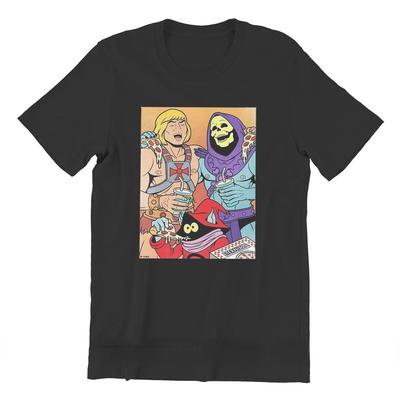 Футболка He-Man and The Masters of the Universe для вечеринки с пиццей в стиле Харадзюку, модная ретро-рубашка с аниме, женская летняя футболка унисекс, Ropa Hombre