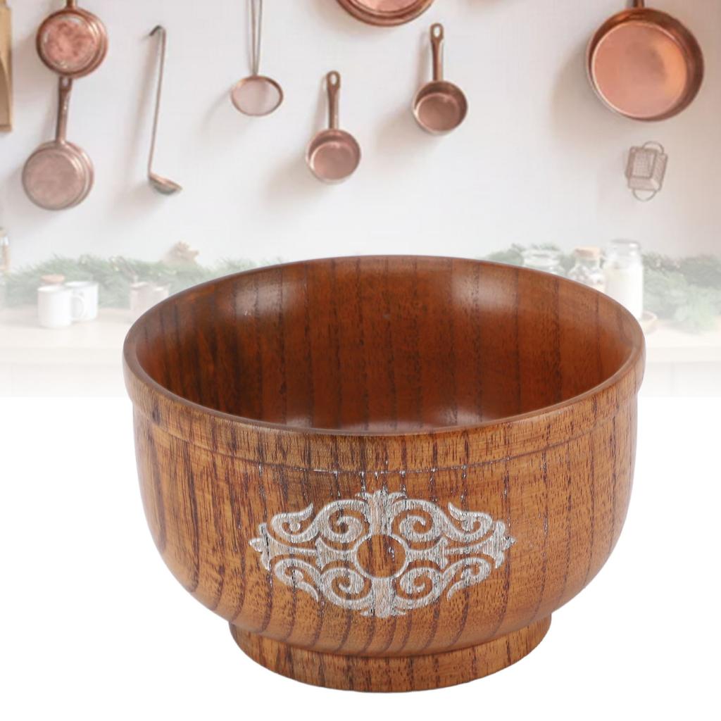 Миска из кислой древесины ююбы, защищающая от ожогов, для риса, еды, молока, чая, супа.