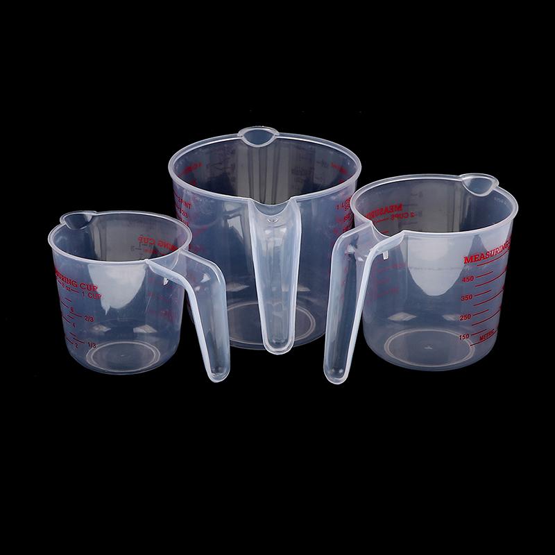 Plastic Clear Measuring Cup Mesure Dish 250/500/1000Ml Liquid Scale Plastic