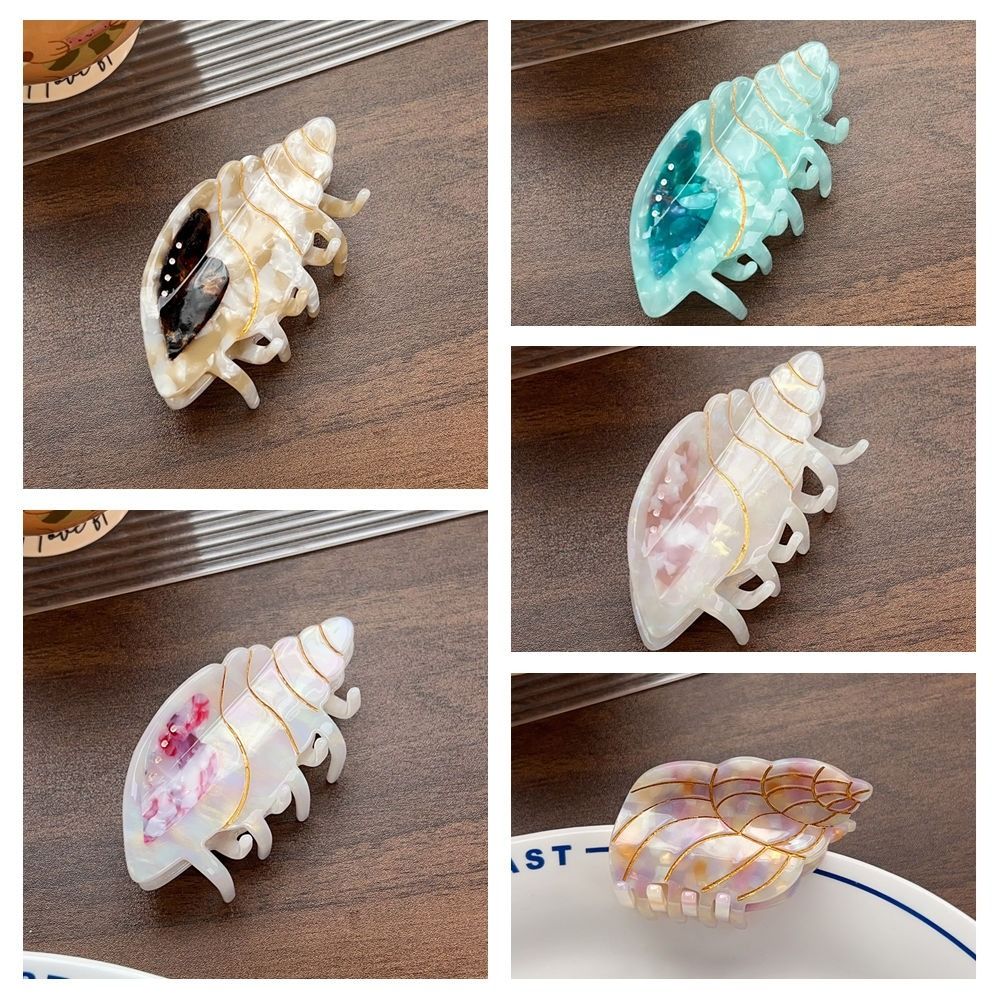Ponytail Holder Acetate Hair Clip Headwear Hair Grab Fashion Conch Hair Claws  Female