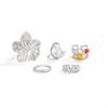 5pcs/set Inlaid Rhinestone Starfish Toe Ring Set Open Stackable Toe Rings  Vacation Style