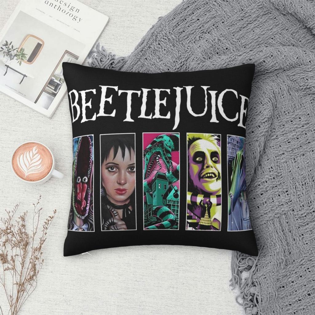Retro B-Beetlejuice Horror Film Movie Pillow Covers Printing Cushion Cover Decorations Party Pillow Case Cover Chair Multi-Size