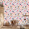 Cottagecore Flowers Wallpaper White, Light Gray and Coral 50x1000