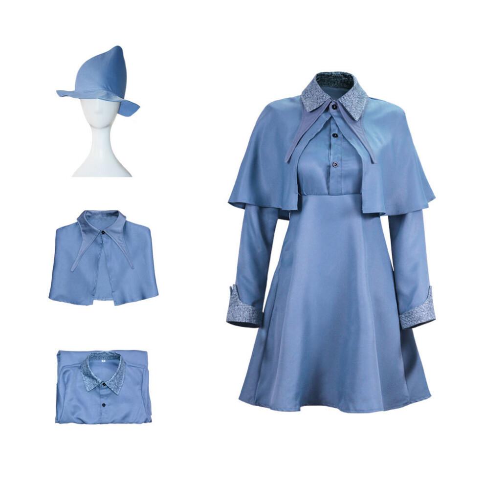 (Kids 120) Harry Potter Fleur Isabelle Delacour Cosplay Costumes Beauxbaton School Uniform Set for Kids Adults