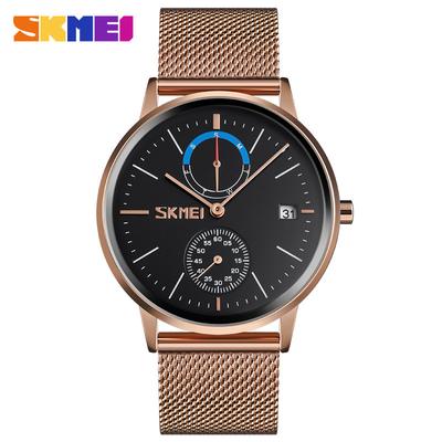 Европейские и американские простые сетчатые часы с тонким большим циферблатом для рабочего места, мужские кварцевые часы