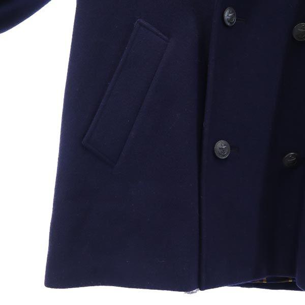 Aquascutum Wool Pea Coat 38 Navy Men's Used
