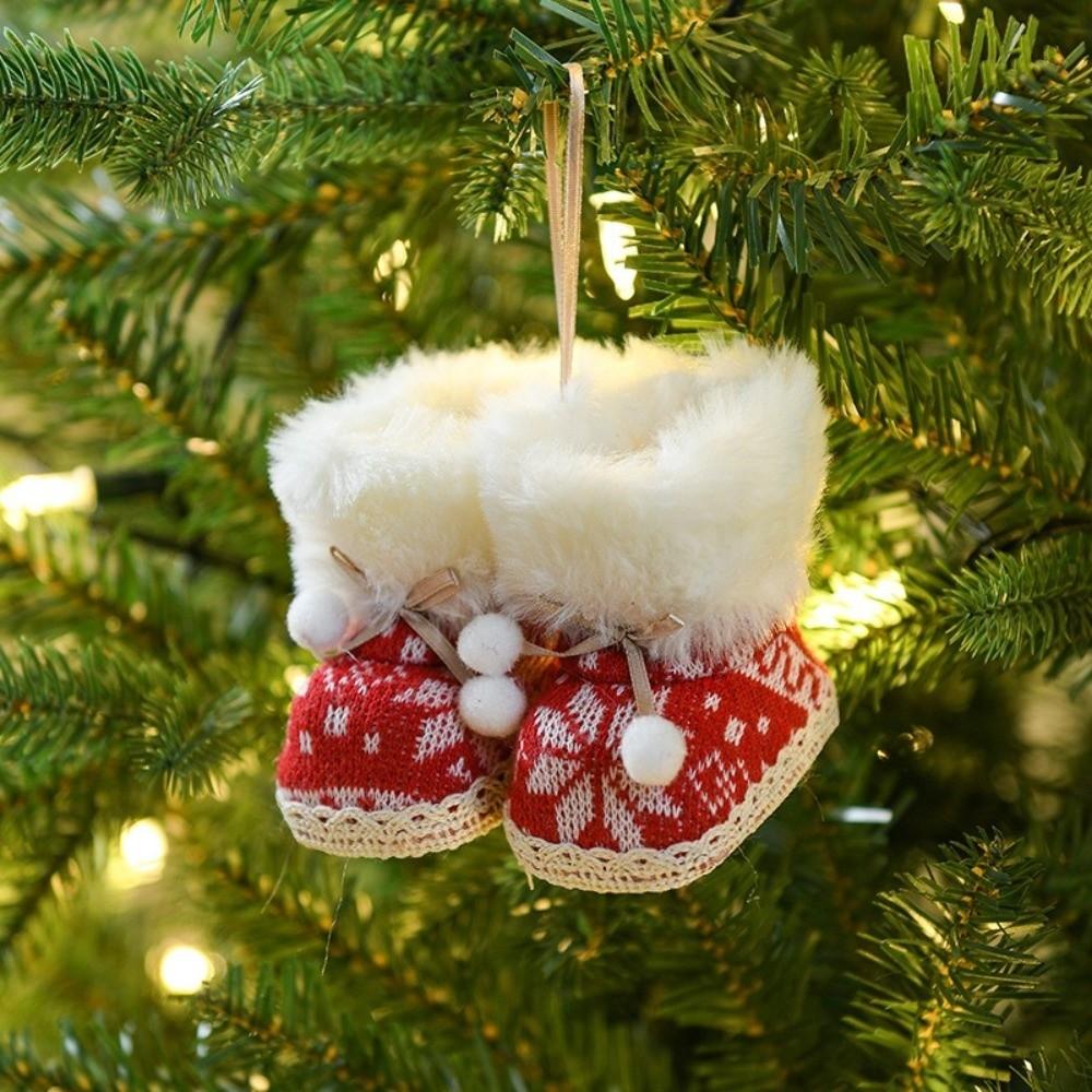 Colorful Fabric Fabric Hanging Decoration Plush Mini Shoes Ornament Christmas Tree Decoration