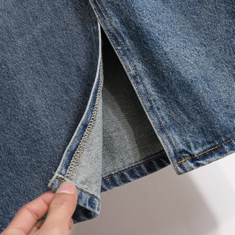 DIMANAF 2025 Новая летняя джинсовая юбка Женская Свободная Повседневная Джинсовая Большая Синяя