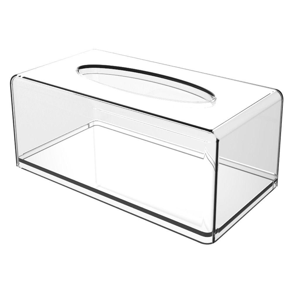 Portable Acrylic Transparent Napkin Dispenser Office Paper Holder Tissue Box Storage Case