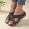 New Comfort Soft Platform Slippers Women Crystal Casual Med Heels Summer Slides Shoes Woman Plus Szie Light Non-Slip Flip Flops