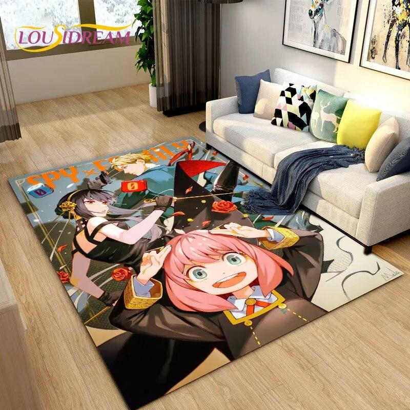SPY×FAMILY Japan Anime Cartoon Area Rug,Carpet Rug for Living Room Bedroom Sofa Doormat Decoration, Kids Play Non-slip Floor Mat