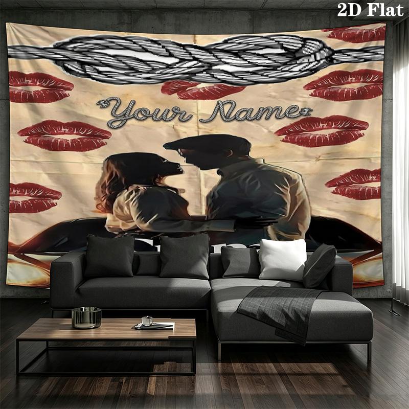 Culpa Mia Custom Name Wall Tapestry Aesthetic Wall Hanging Printed Fabric Blanket Decorative Tapestries For Bedroom Living Room Home Decor