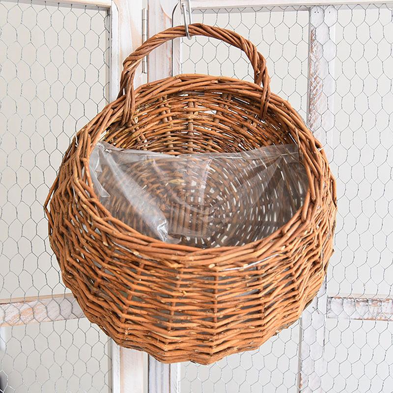 Ручная работа плетеный ротанговый цветочный горшок настенный плетеный ротанговый горшок садовый держатель для растений настенный горшок для цветов домашний декор