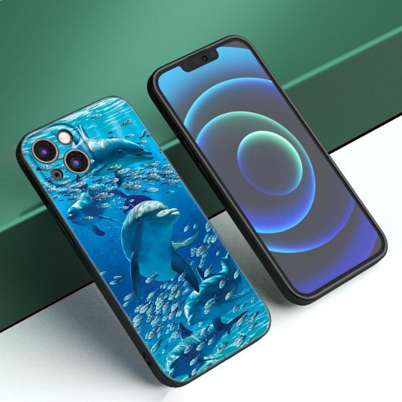 Marine Dolphin Phone Case For iPhone Samsung Galaxy Redmi Xiaomi Oppo OnePlus Note S A 7 8 9 10 11 12 13 14 20 21 22 23 53 54 Pro Max Ultra TPU Soft