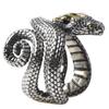 Рок-черное животное, индивидуальность, мужское открывающееся кольцо, серебряное кольцо со змеей, ретро-цинк, кольцо из сплава цинка, ювелирные изделия в стиле хип-хоп