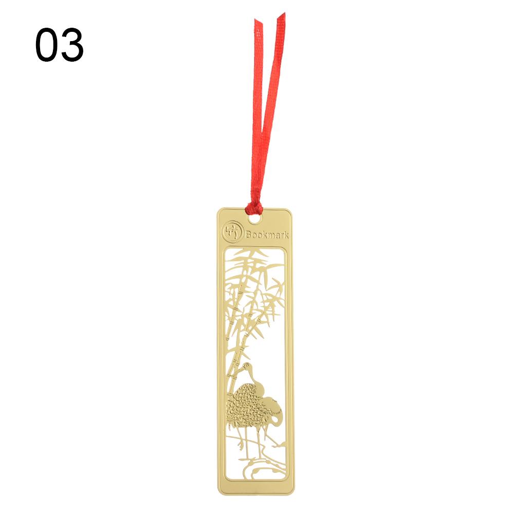 Металлические полые закладки в китайском стиле с красным узлом, креативный зажим для книг, нержавеющая сталь, пагинация, каллиграфия, живопись, детский подарок