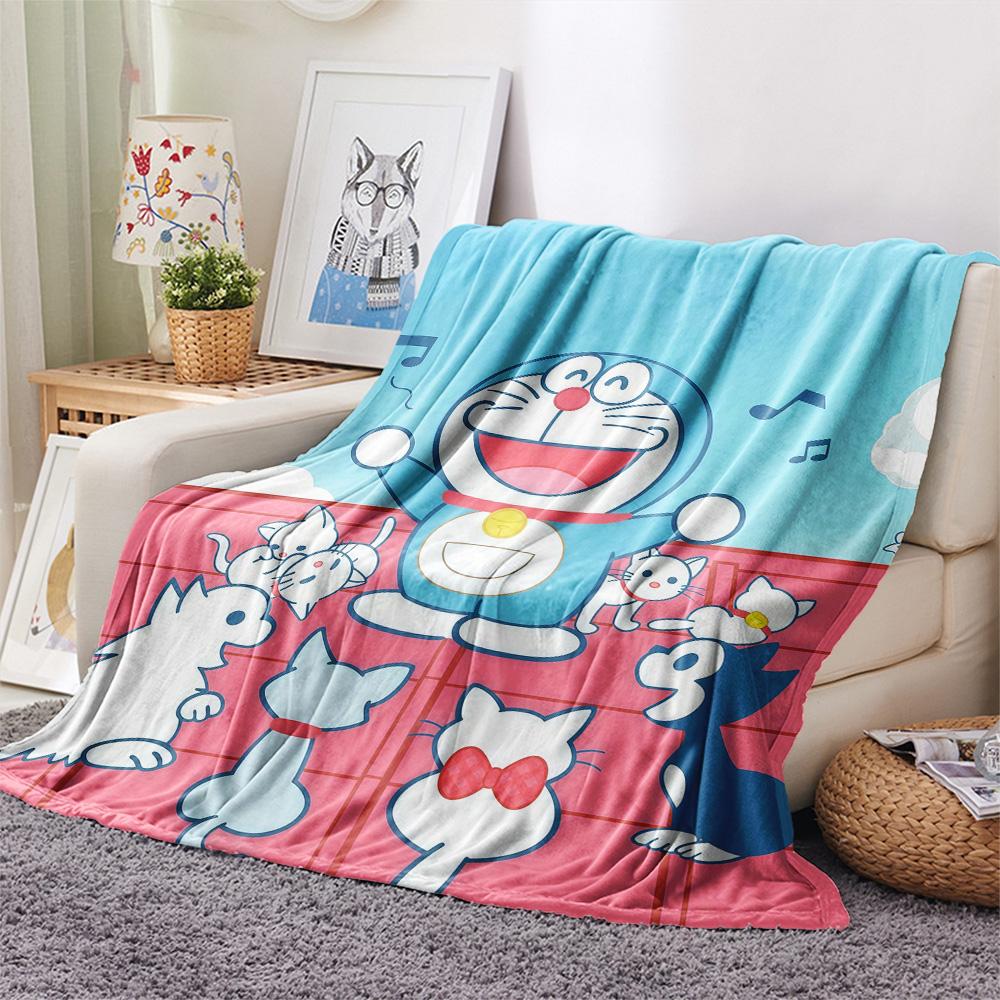Doraemon4 Flannel Blanket, High quality Comfortable for All Seasons, Home Decor, Warmth and Comfort