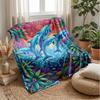 Oceanic Dolphin Dance Theme blanket Lightweight Warm Flannel Blanket Decorative Throw Blanket for Home Decoration