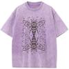 Bee Totem Printed Men's Short-Sleeved T-shirt 230 Grams Of High-Quality Washed Old Tshirt Vintage Colored Mens T-shirts