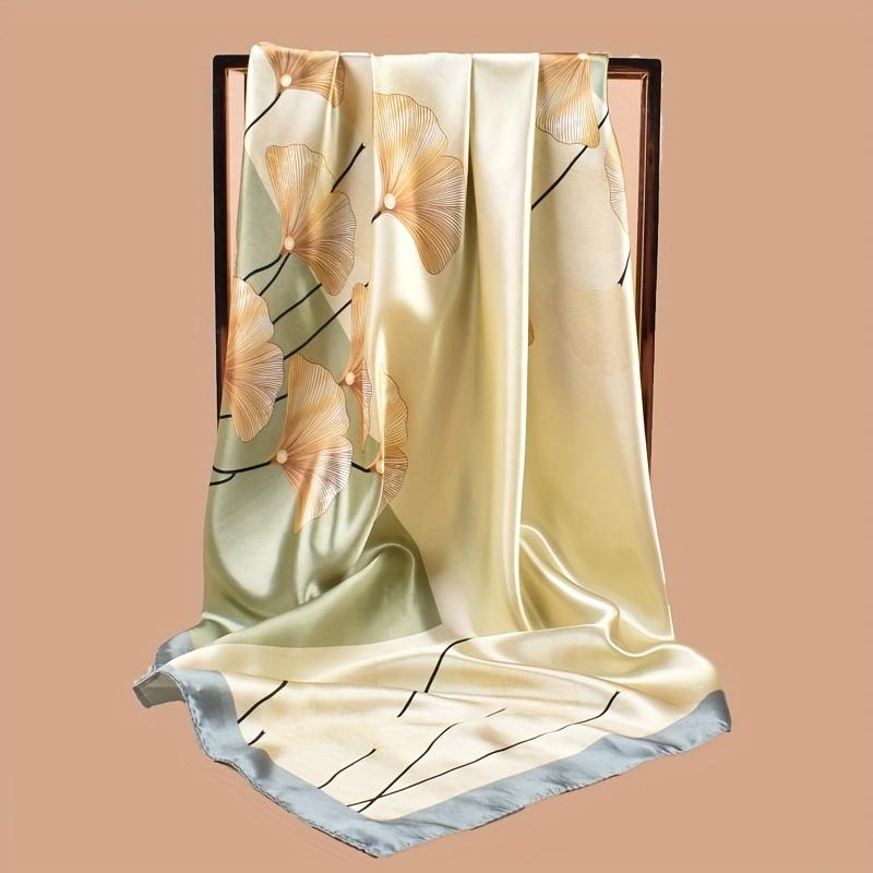 Ginkgo Leaf Printed Outer Layer Sun Protection Scarf with Head Decoration