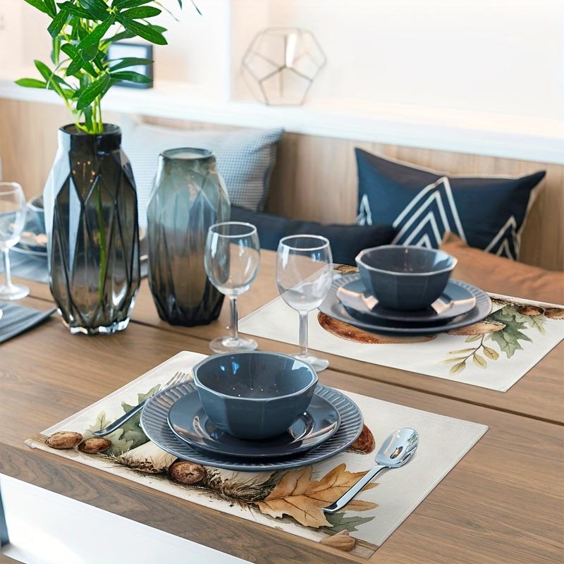Autumn Forest Mushroom Heat Resistant Washable Table Placemats Kitchen Dining Decor 4 Piece Set