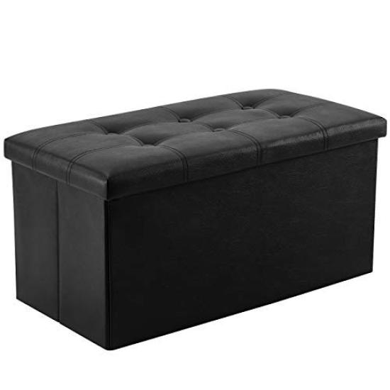 YOUDENOVA Storage Ottoman Storage Step Suitable for Living PU Load Capacity 160kg Stool, Folding, Two-Seater, Storage, Chair, Footrest, Stool,