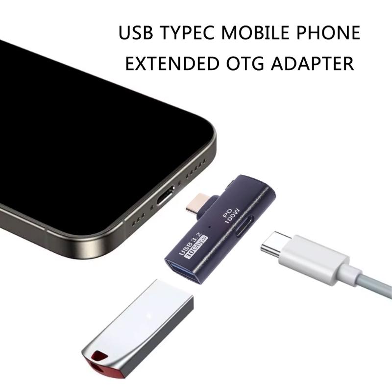 Многофункциональный USB C OTG адаптер с поддержкой PD зарядки и высокоскоростной передачи данных. Металлический USB C адаптер для телефонов. Улучшения для телефонов.