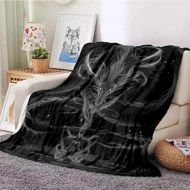 Colorful Dragon Blanket Dragonsoft Plush Blanket, Flannel Blanket Throw Blanket For Living Room Bedroom Sofa Cover