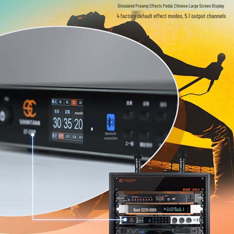 Songchuan SP101 Home KTV Professional Audio System CN plug (adapter included) (CN version)