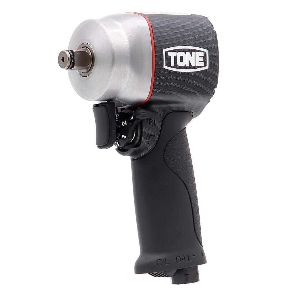 TONE Air Impact Wrench (Short Type, Black Carbon Handle) AI4201CB Drive Size 12.7 mm (1/2") Right-hand rotation 610 N·m Left-hand rotation 700 N·m