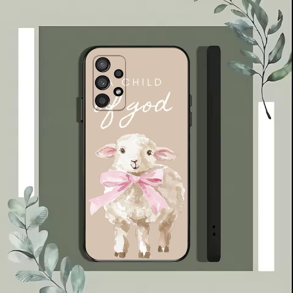 Чехол для телефона Wildflower New Strawberry Lamb для Samsung S25, S24, S21, S22, S23, S30, Ultra, S20, Plus, Fe, Lite, 5G Черный