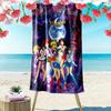 Name Custom Magic Sailor Girl Print Beach Towel, Large Soft Quick Dry Towel for Beach Camping Swimming